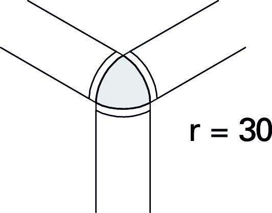 Внешний угол радиальной планки Interbau r30, арт. 9453 781